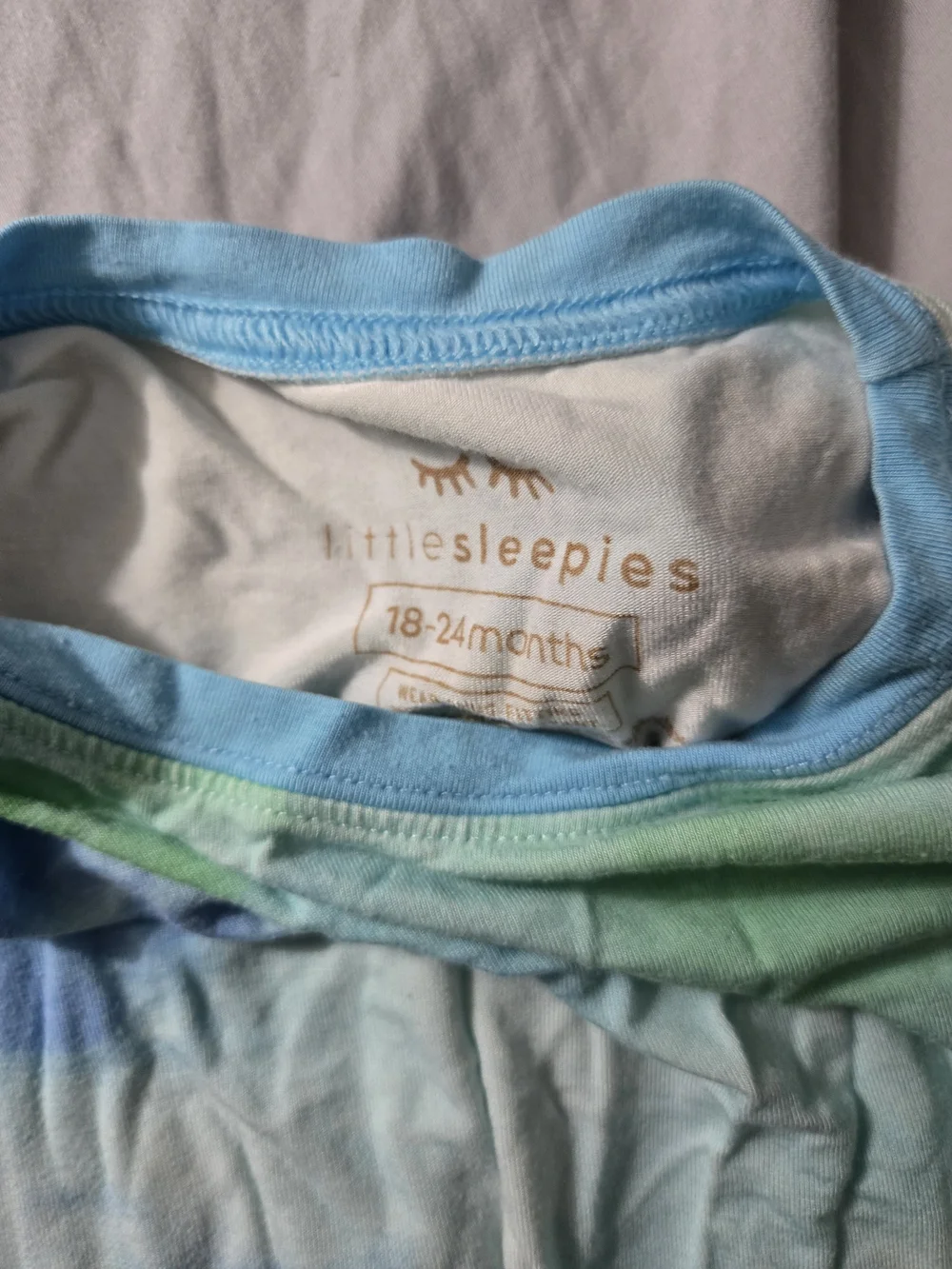 Little Sleepies Blue & Green Tie-Dye Long Sleeve Pajama Set